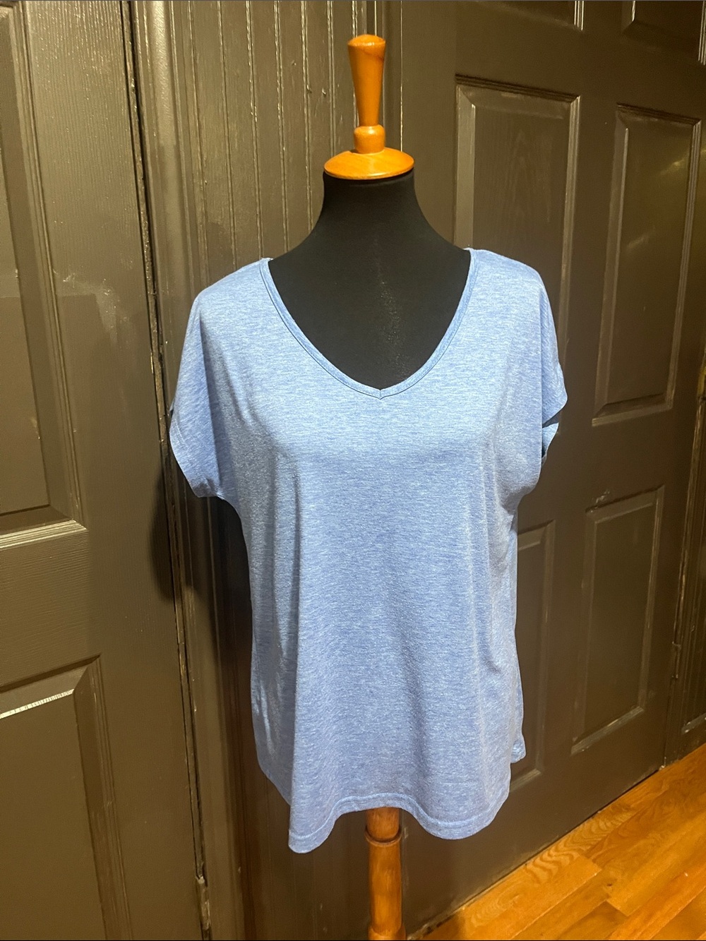 Light Blue V-Neck Women’s Top